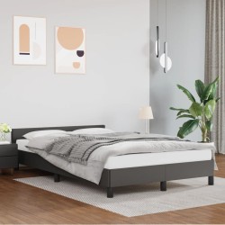 vidaXL Estructura de cama con cabecero cuero sintético gris 120x200cm