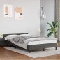 vidaXL Estructura de cama con cabecero cuero sintético gris 120x200cm vidaXL Estructura de cama con cabecero cuero sintético gris 120x200cm