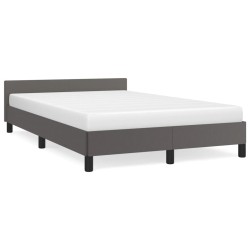 vidaXL Estructura de cama con cabecero cuero sintético gris 120x200cm