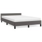 vidaXL Estructura de cama con cabecero cuero sintético gris 120x200cm vidaXL Estructura de cama con cabecero cuero sintético gris 120x200cm