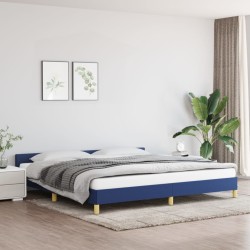 vidaXL Estructura de cama con cabecero de tela azul 200x200 cm
