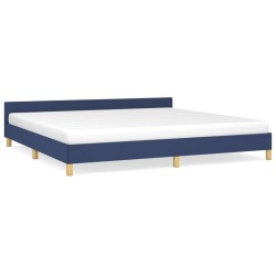 vidaXL Estructura de cama con cabecero de tela azul 200x200 cm