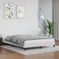 vidaXL Estructura de cama cabecero cuero sintético blanco 140x200 cm
