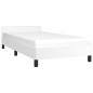 vidaXL Estructura de cama con cabecero cuero sintético blanco 90x190cm