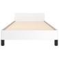 vidaXL Estructura de cama con cabecero cuero sintético blanco 90x190cm