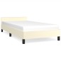 vidaXL Estructura de cama con cabecero cuero sintético crema 100x200cm