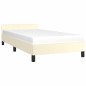 vidaXL Estructura de cama con cabecero cuero sintético crema 100x200cm