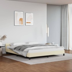 vidaXL Estructura de cama con cabecero cuero sintético crema 160x200cm