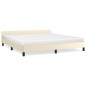 vidaXL Estructura de cama con cabecero cuero sintético crema 160x200cm vidaXL Estructura de cama con cabecero cuero sintético crema 160x200cm