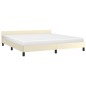vidaXL Estructura de cama con cabecero cuero sintético crema 160x200cm vidaXL Estructura de cama con cabecero cuero sintético crema 160x200cm