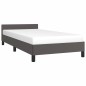 vidaXL Estructura de cama con cabecero cuero sintético gris 100x200 cm vidaXL Estructura de cama con cabecero cuero sintético gris 100x200 cm