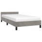 vidaXL Estructura de cama con cabecero terciopelo gris claro 80x200 cm vidaXL Estructura de cama con cabecero terciopelo gris claro 80x200 cm