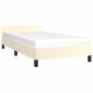 vidaXL Estructura de cama con cabecero cuero sintético crema 90x200 cm vidaXL Estructura de cama con cabecero cuero sintético crema 90x200 cm