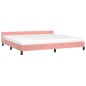 vidaXL Estructura de cama con cabecero de terciopelo rosa 200x200 cm