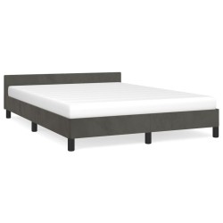 vidaXL Estructura cama con cabecero terciopelo gris oscuro 140x190 cm