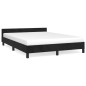 vidaXL Estructura de cama con cabecero de terciopelo negro 140x200 cm