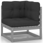 vidaXL Set de muebles de jardín 10 pzas con cojines madera pino gris vidaXL Set de muebles de jardín 10 pzas con cojines madera pino gris