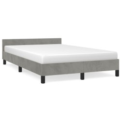 vidaXL Estructura de cama con cabecero terciopelo gris claro 120x200cm
