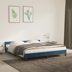 vidaXL Estructura cama con cabecero terciopelo azul oscuro 180x200 cm