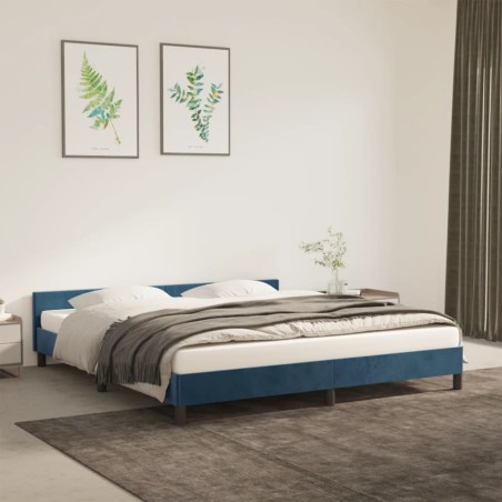 vidaXL Estructura cama con cabecero terciopelo azul oscuro 180x200 cm