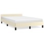 vidaXL Estructura de cama con cabecero cuero sintético crema 120x200cm