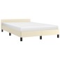 vidaXL Estructura de cama con cabecero cuero sintético crema 120x200cm