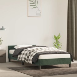 vidaXL Estructura cama con cabecero terciopelo verde oscuro 80x200 cm