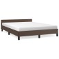 vidaXL Estructura de cama cabecero cuero sintético marrón 140x190 cm vidaXL Estructura de cama cabecero cuero sintético marrón 140x190 cm