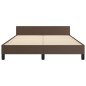 vidaXL Estructura de cama cabecero cuero sintético marrón 140x190 cm vidaXL Estructura de cama cabecero cuero sintético marrón 140x190 cm
