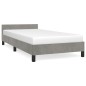 vidaXL Estructura de cama con cabecero terciopelo gris claro 90x200 cm