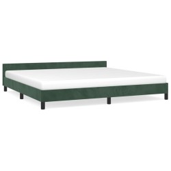 vidaXL Estructura cama con cabecero terciopelo verde oscuro 200x200 cm