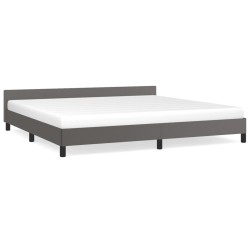 vidaXL Estructura de cama con cabecero cuero sintético gris 200x200 cm