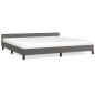 vidaXL Estructura de cama con cabecero cuero sintético gris 200x200 cm vidaXL Estructura de cama con cabecero cuero sintético gris 200x200 cm
