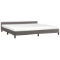 vidaXL Estructura de cama con cabecero cuero sintético gris 200x200 cm vidaXL Estructura de cama con cabecero cuero sintético gris 200x200 cm