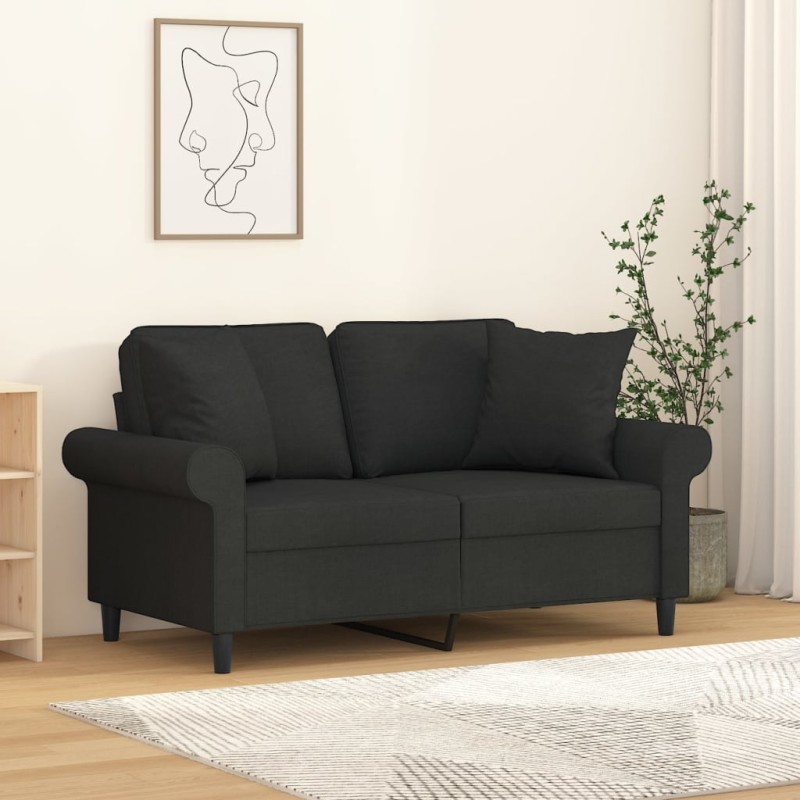 vidaXL Cojines decorativos 2 uds tela negro 40x40 cm vidaXL Cojines decorativos 2 uds tela negro 40x40 cm