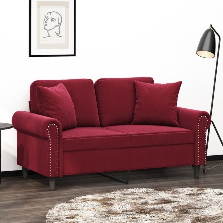 vidaXL Cojines decorativos 2 uds terciopelo rojo tinto 40x40 cm