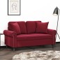 vidaXL Cojines decorativos 2 uds terciopelo rojo tinto 40x40 cm