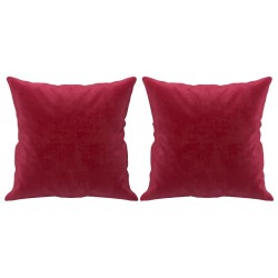 vidaXL Cojines decorativos 2 uds terciopelo rojo tinto 40x40 cm