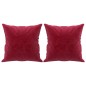 vidaXL Cojines decorativos 2 uds terciopelo rojo tinto 40x40 cm