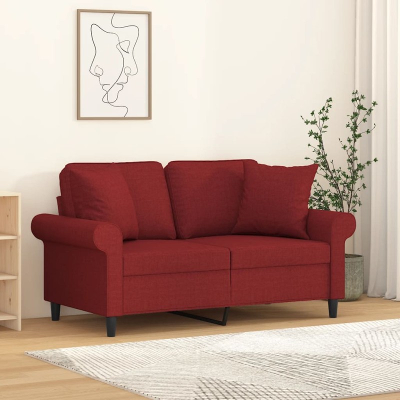 vidaXL Cojines decorativos 2 uds tela rojo tinto 40x40 cm vidaXL Cojines decorativos 2 uds tela rojo tinto 40x40 cm