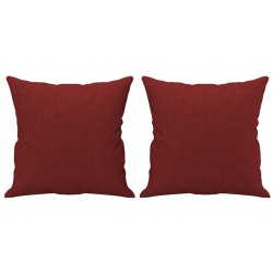 vidaXL Cojines decorativos 2 uds tela rojo tinto 40x40 cm