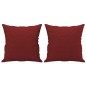 vidaXL Cojines decorativos 2 uds tela rojo tinto 40x40 cm vidaXL Cojines decorativos 2 uds tela rojo tinto 40x40 cm