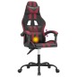 vidaXL Silla gaming giratoria cuero sintético negro y rojo vino tinto vidaXL Silla gaming giratoria cuero sintético negro y rojo vino tinto