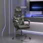 vidaXL Silla gaming giratoria y reposapiés cuero sintético