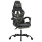 vidaXL Silla gaming giratoria y reposapiés cuero sintético