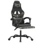 vidaXL Silla gaming giratoria y reposapiés cuero sintético