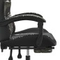 vidaXL Silla gaming giratoria y reposapiés cuero sintético