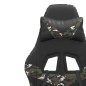 vidaXL Silla gaming giratoria y reposapiés cuero sintético