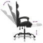 vidaXL Silla gaming giratoria y reposapiés cuero sintético