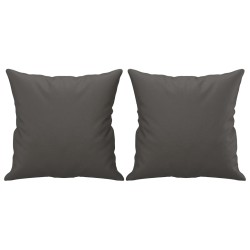 vidaXL Cojines decorativos 2 uds cuero sintético gris 40x40 cm